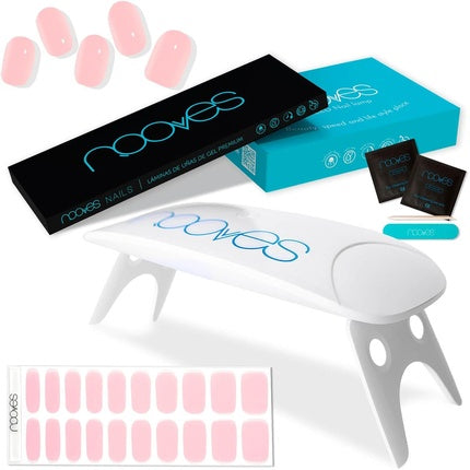 NOOVES NAILS Premium Pink Gel Nail Sheets with Portable UV/LED Nail Lamp 8W
