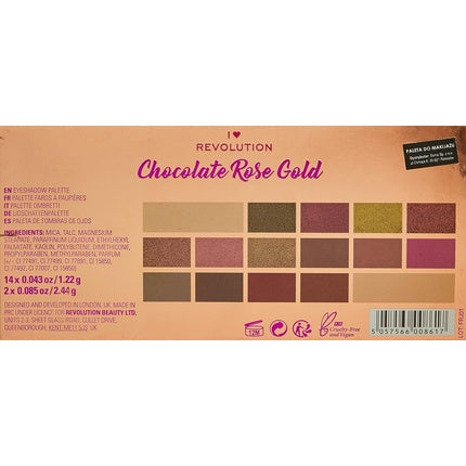 Makeup Revolution I Heart Chocolate Eyeshadow Palette Rose Gold