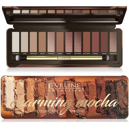 Eveline Cosmetics Charming Mocha 12-Shade Eyeshadow Palette - Captivating Coffee