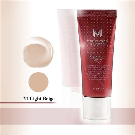 Missha M Perfect Cover BB Cream No.21 Light Beige with Cool Undertone