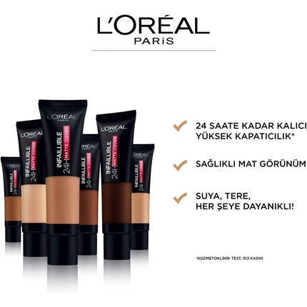 L'Oreal Infallible 32h Matte Cover Foundation Long-Lasting Mattifying Foundation 200 Neutral Undertone/Golden Beige 30ml