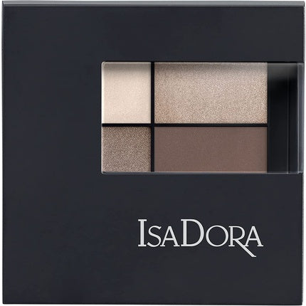 IsaDora Brown Eyeshadow Palette Quartet with Mirror Intensely Creamy Matte and Shimmer Natural Smokey Eye Shadow Vegan Makeup Palette 04 Cappuccino