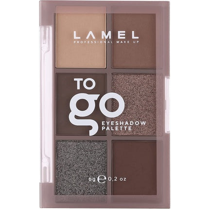 Lamel To Go Eyeshadow Palette 6 Universal Shades Burgundy N.404 Compact Design - Cruelty Free
