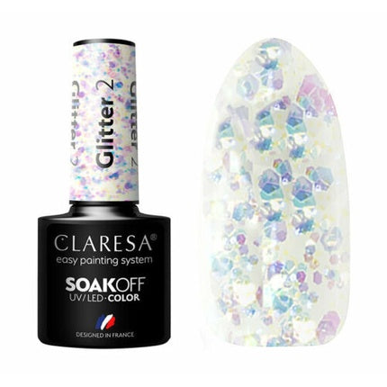 Claresa Soak Off Uv/Led Glitter Hybrid Nail Polish 2 5g