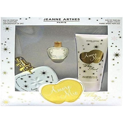 Jeanne Arthes Amour Mio White Pearl Gift Set 100ml EDP 100ml Body Lotion 7ml EDP - Pack of 3