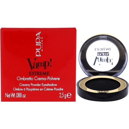 Pupa Milano Vamp! Extreme Cream Powder Eyeshadow 004 Extreme Black 0.088oz