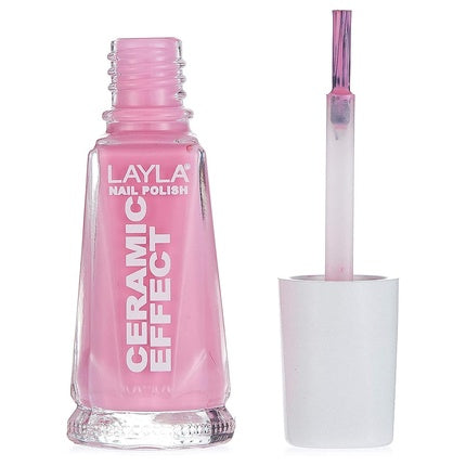 Layla Cosmetics 1243R23-021 Ceramic Effect Nail Polish Sensual Pink 0.01L