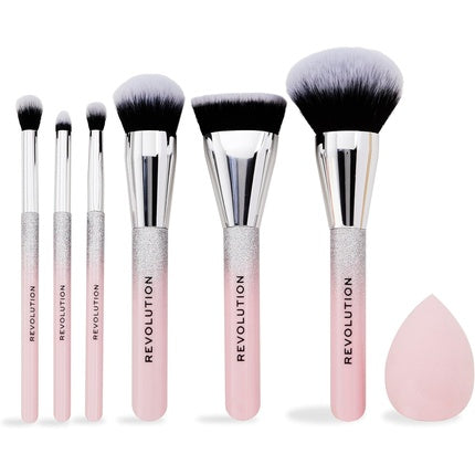 Revolution Beauty Glam Up Brush Gift Set 7-Piece Eye Face Cheek Makeup Brushes