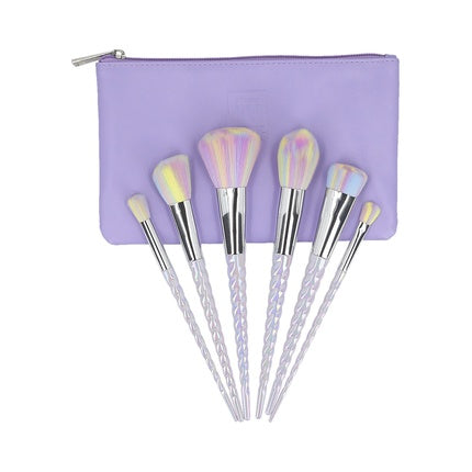 ilu Basic Set 6 Makeup Brushes with Unicorn Pastel Bag