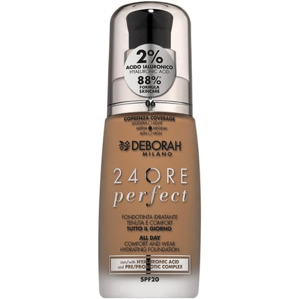 Deborah Milano 24 Hours Liquid Foundation Perfect Moisturizing SPF 20 30ml No.6 Caramel