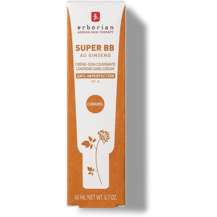 Erborian Super BB Cream with Ginseng Full Coverage BB Cream for Acne Prone Skin Caramel 40ml
