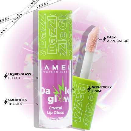 Lamel Dazzle Glow Crystal Clear Lip Gloss - Hydrating Non-Sticky Lip Gloss