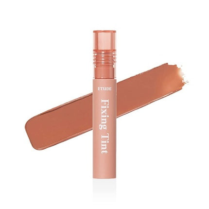 ETUDE Fixing Tint #04 Ginger Milk Tea Long Lasting High Pigmented Liquid Lipstick Waterproof Lightweight Matte Finish Lip Stain Full Coverage