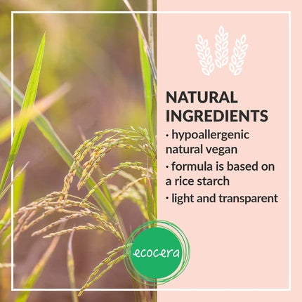 ECOCERA Rice Compact Powder 10g - Hypoallergenic, Natural, Vegan, Transparent Face Powder