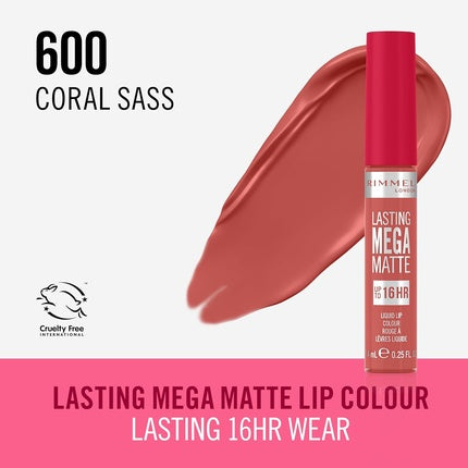 Rimmel London Lasting Mega Matte Liquid Lipstick Long-Lasting Hydrating Vegan