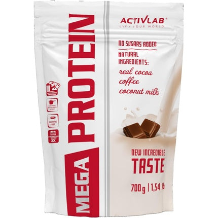 Activlab Mega Whey Protein Concentrate 700g Creatine Monohydrate Taurine Muscle Building with Coconut Milk Muscle Regeneration Weight Loss Chocolate