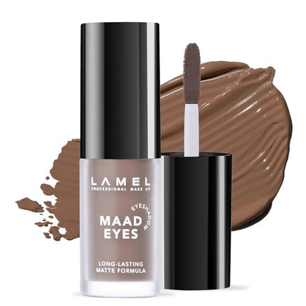 Lamel Matte Liquid Eyeshadow Long Lasting Waterproof Creamy Smooth Formula Brown Matte Cream Eyeshadow Maad Eyes №401 5.2ml /0.17oz