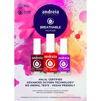 Andreia Halal Breathable Nail Polish Varnish Water Permeable B10 Green Shades of Blue 10.5ml