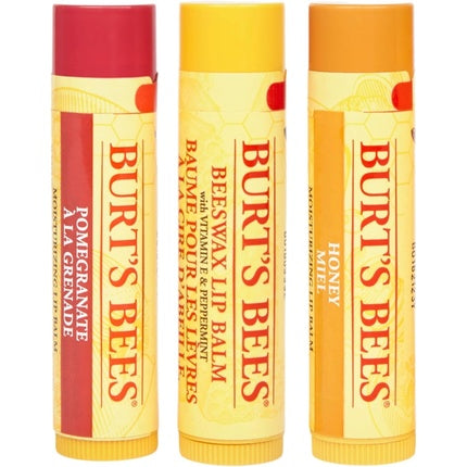 Burt's Bees Lip Balm Gift Set Beeswax Honey Pomegranate Lip Balms Trio Tin in Reusable Keepsake Tin 3x4.25g