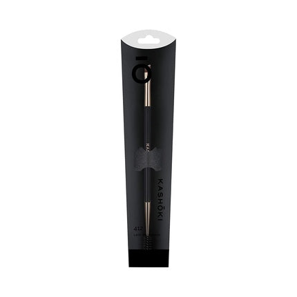 T4B Kashōki 412 Lash Brow Double-Sided Synthetic Makeup Brush for Eyebrows and Eyelashes with Taklon Bristles - Professional Use