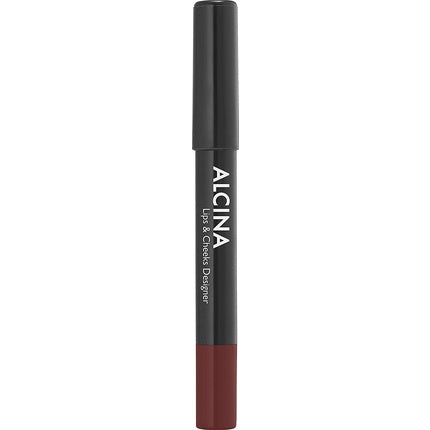 ALCINA Lips & Cheeks Designer Brown High-Pigment Color with Velvety-Matte Finish 2-in-1 Lipstick and Blush