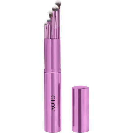 Makeup Eye Brush Set 5-Piece Professional Brushes Blending Crease Mini Flat Eyeshadow Eyeliner Soft Synthetic Bristles Purple