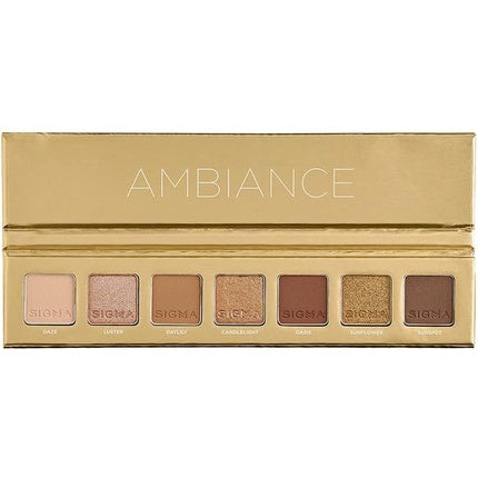 Sigma Beauty Mini Eyeshadow Palette Ambiance 7 Radiant Eyeshadow Shades - Matte, Shimmer, Metallic Finishes - Highly Pigmented Vegan Eye Makeup Palette - Clean Beauty Products
