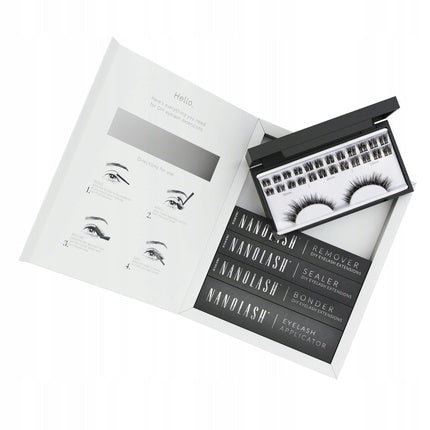 Nanolash Set Artificial Eyelashes Heartbreaker - 36 Pieces 10mm, 12mm, 14mm With 5ml Bonder, 5ml Sealer, 1 Applicator, And 5ml Remover