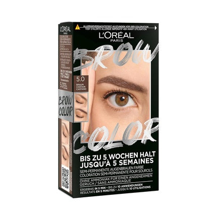 L'Oréal Paris Brow Color for a Radiant and Perfectly Groomed Look Ammonia-Free Brow Color 5.0 Brown