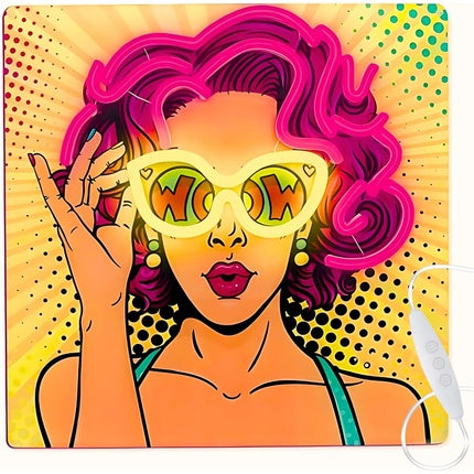 Forever Light LED Neon Art Sign Power Woman - Yellow Purple Neon Light
