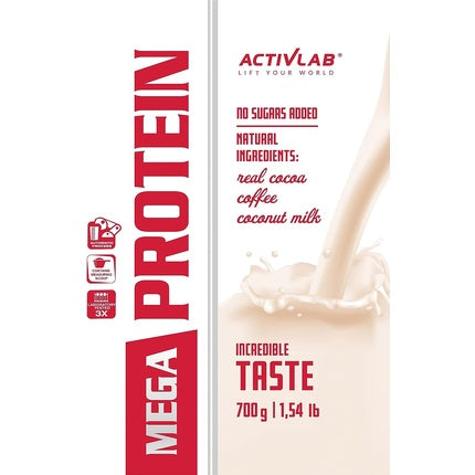 Activlab Mega Whey Protein Concentrate 700g Creatine Monohydrate Taurine Muscle Building with Coconut Milk Muscle Regeneration Weight Loss Chocolate