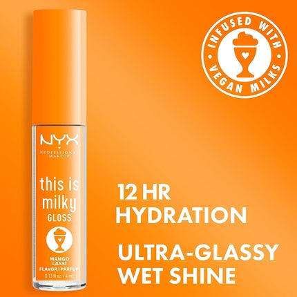 NYX Professional Makeup This Is Milky Gloss 12 Hour Hydration Vegan Mango Lassi Lip Gloss