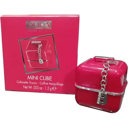 Mini Cube Makeup Case with Initial B Detachable Pendant