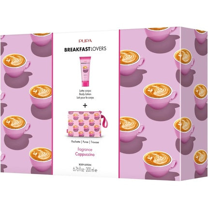 Breakfast Lovers Set Cappuccino by Pupa Milano for Women 6.76oz Body Lotion Purse