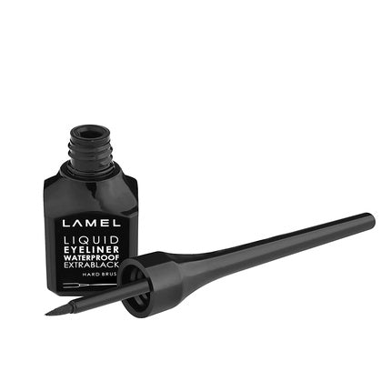 Lamel Liquid Eyeliner with Hard Brush for Precise and Professional Long-Lasting Extra Black Look N. 01 Soft Brush