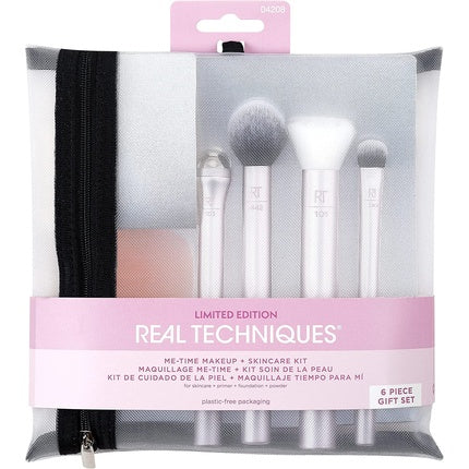 Real Techniques Me Time Makeup Brush and Skincare Kit 6 Piece Valentine's Day Gift Set