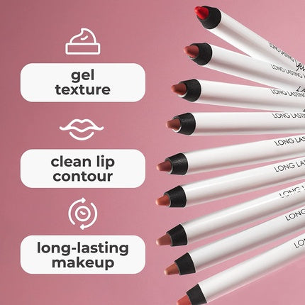 Lamel Gel Lip Liner Sharpenable Pencil Long-lasting Formula Waterproof Smudge-Proof Precision 1.7g Tea Rose