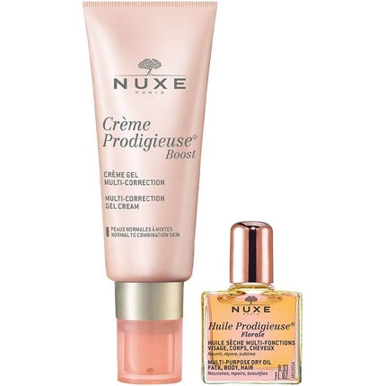 Nuxe Creme Prodigieuse Gift Set 40ml Boost Multi-Correction Gel Cream + 10ml Florale Hair & Body Oil