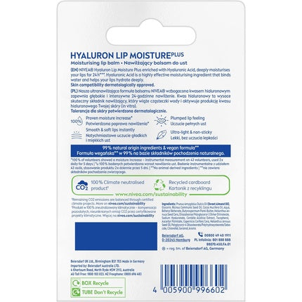 NIVEA Hyaluron Moisture Plus Lip Balm 5.2g