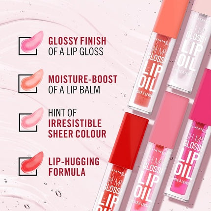Rimmel Oh My Gloss! Lip Oil 001 Pink Flush Juicy Shine Hydrates Naturally