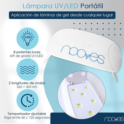 NOOVES Beauty Starter Kit Red with 2 Gel Nail Foils + UV/LED Nail Dryer + Gel Top Coat Glossy + Quartz Dual Stick - Premium Gel Nails Manicure Gel Nail Stickers One Size Red