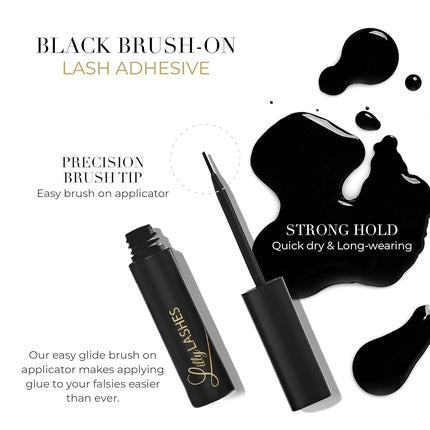 Lilly Lashes Black Eyelash Glue Brush-On for False Eyelashes