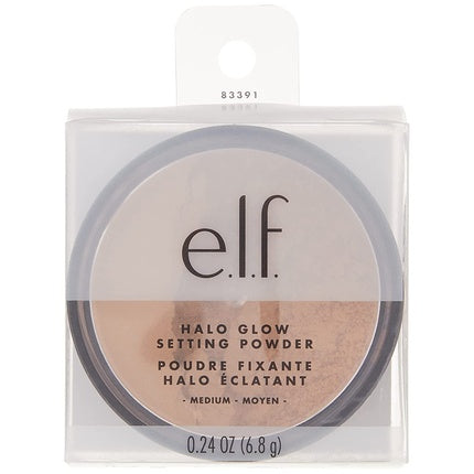 elf Halo Glow Setting Powder Silky Weightless Blurring Powder for Soft Focus Effect Medium 6.8g