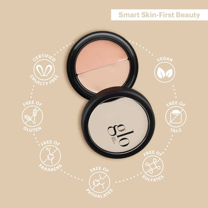 Glo Skin Beauty Under Eye Concealer Makeup with Duo Shades for Custom Blending - Corrects and Conceals Dark Circles and Redness - Buildable Longwearing Coverage Beige 0.11 Ounce