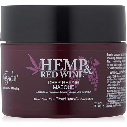 Agadir Hemp and Red Wine Deep Repair Masque for Unisex 8 Oz