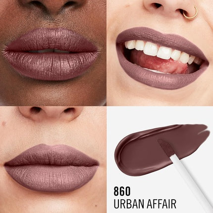 Rimmel London Lasting Mega Matte Liquid Lipstick Long-Lasting Hydrating Vegan Formula 7.4ml 860 Urban Affair