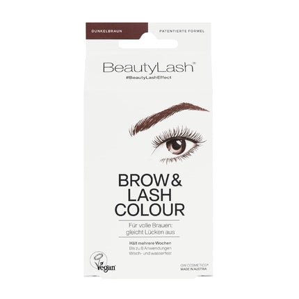 BeautyLash BROW & LASH COLOUR - Fills Gaps for Full Brows and Intensely Dark Brown Lashes - Vegan, Smudge-proof and Waterproof - Lasts up to 6 Weeks - 7ml