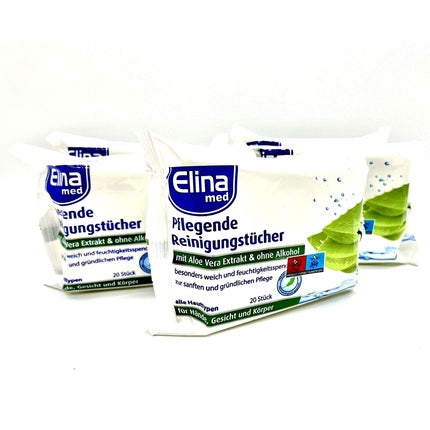 Elina Aloe Vera Makeup Remover Facial Cleansing Wipes 20 Wipes