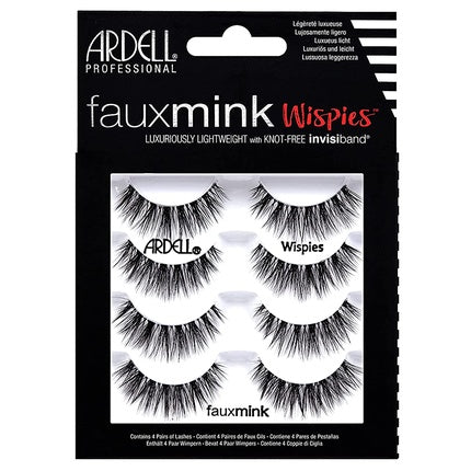 ARDELL Faux Mink Wispies Synthetic Vegan Eyelashes Black - Pack of 4