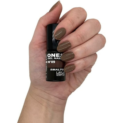 LAYLA COSMETICS One Step Gel Nail Polish Dark Brown Sugar Number 9